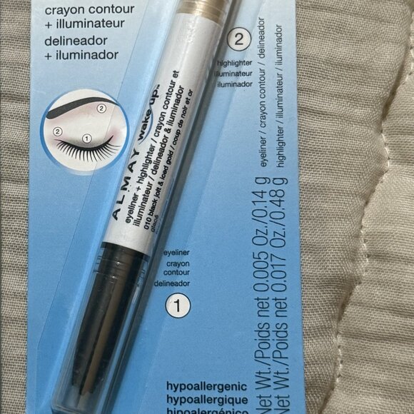Almay Wake Up Eyeliner / Highlighter #010 Black Jolt/Iced Gold (1) - Picture 4 of 4